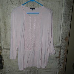 Adrianna Papell Soft Pink Tunic Top Size XL (DD-5)